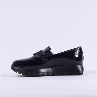 Wonders Odisei Slip On Link Wedge Loafer - Navy Patent
